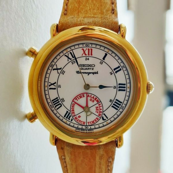 NEW Seiko Chronograph Alarm 8M25-6000 Watch Uhr Montre Vintage 90s NOS |  WatchCharts