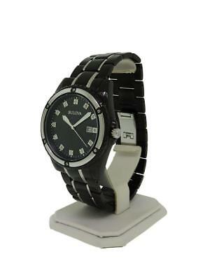 Bulova 98D107 Men s Round Black Mother of Pearl Diamond Date