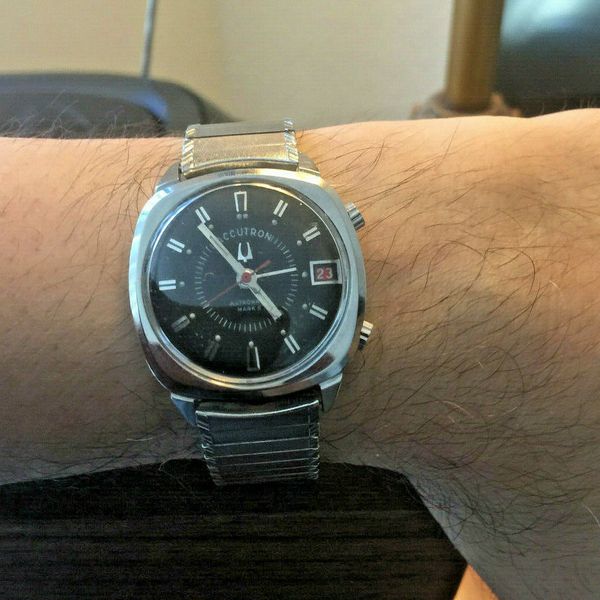 Restored VINTAGE M9 Bulova ACCUTRON ASTRONAUT MARK II STLSSSTL WATCH w/DremaBand WatchCharts