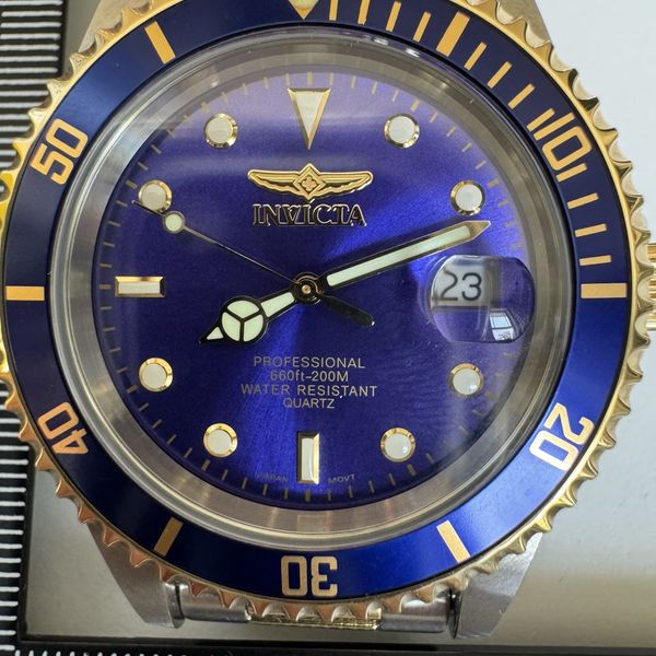 Invicta Professional Diver Watch-two Time With Blue Dial- New In Box ...