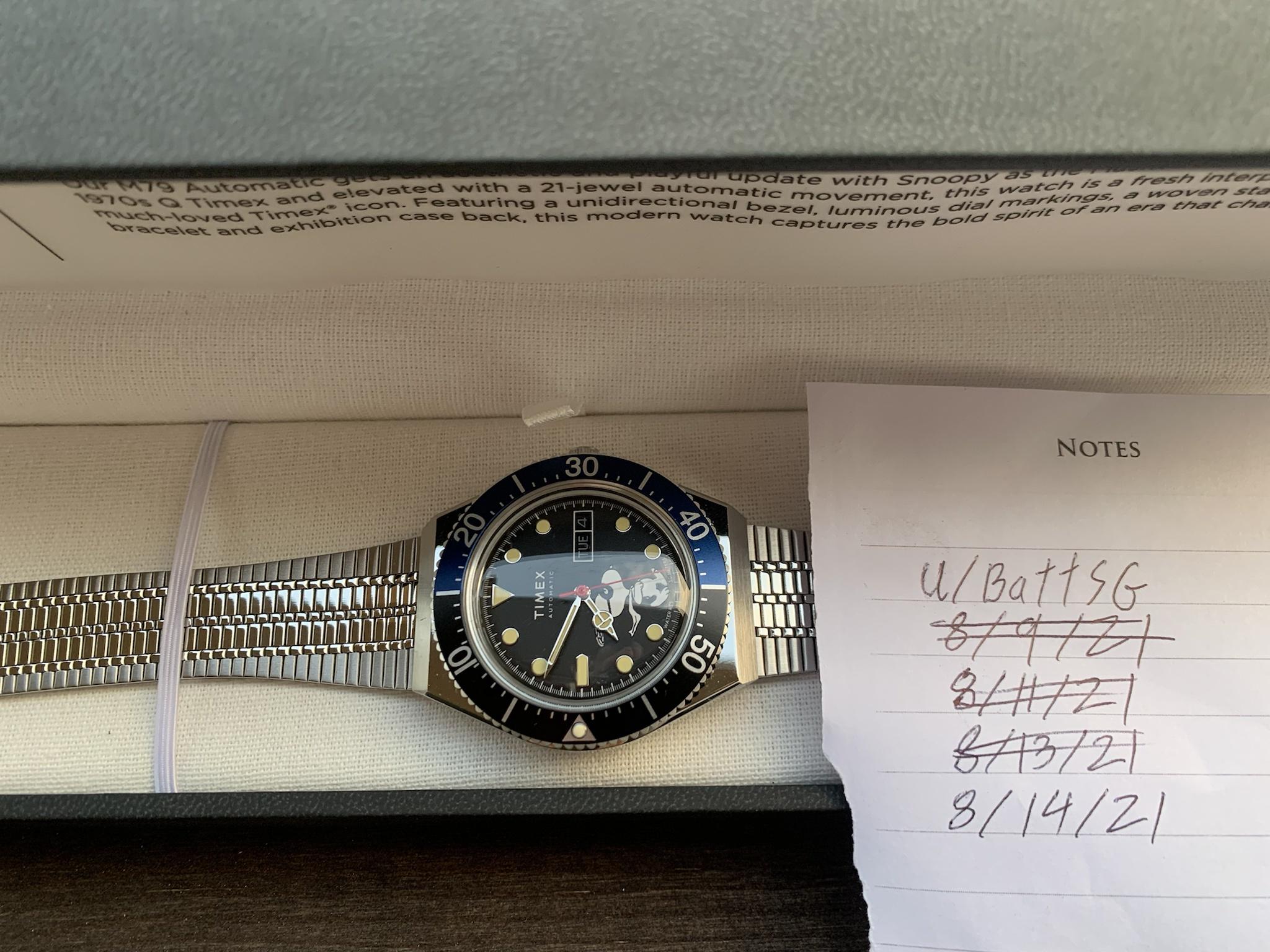 WTS] Timex M79 X Peanut Snoopy Masked Marvel $250 | WatchCharts