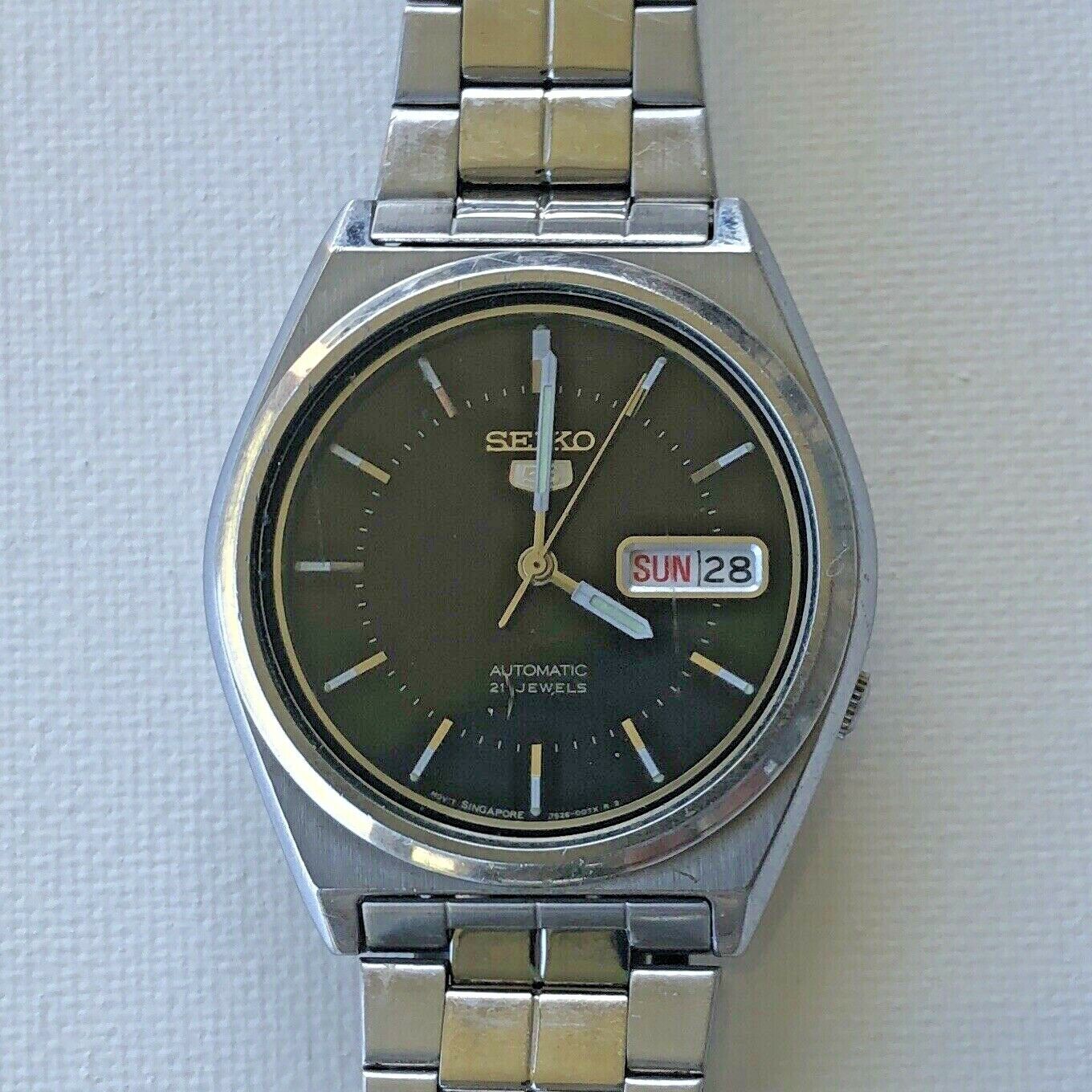 Seiko 5 Automatic 7S26-0570 Date Day Stainless Steel Black Dial-OBO |  WatchCharts