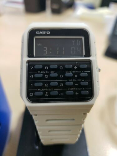 Casio Ca 53wf 8bcf Digit Calculator Watch Alarm Chronograph Ivory White Watchcharts