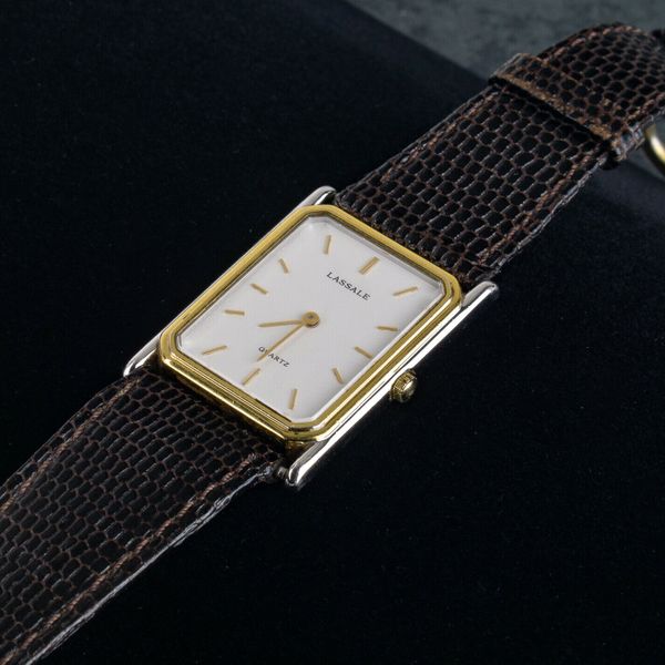 Vintage SEIKO LASSALE Ultra Thin Rare Two Tone Gold Plate Quartz Watch ...