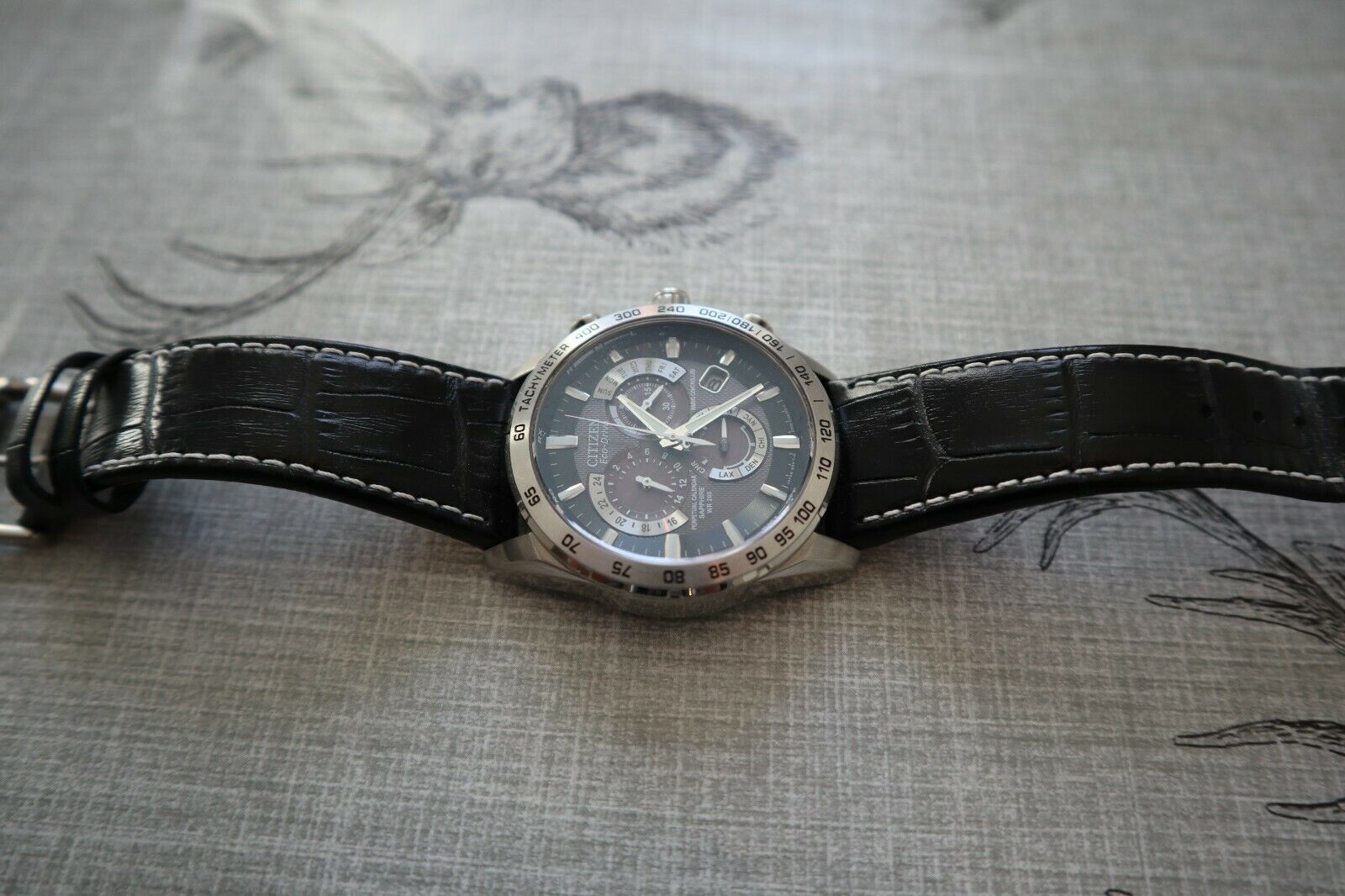 CITIZEN Eco-Drive ブラック 時計 Citizen Men's Eco-Drive Ecosphere Black IP Chronograph Watch