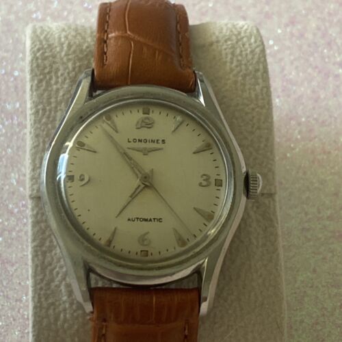 Vintage Longines Mens 35mm Silver dial . Ref 6536 Calibre 19AS