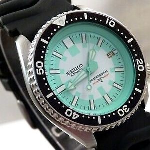 Seiko Checkers Aquamarine Submariner Divers Automatic Date Watch Custom  7002 | WatchCharts