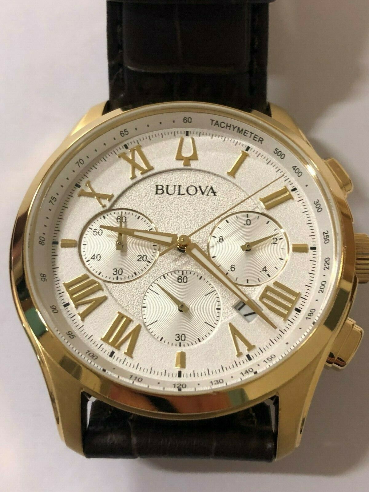 BULOVA Classic White Textured Dial Men's Chronograph Watch