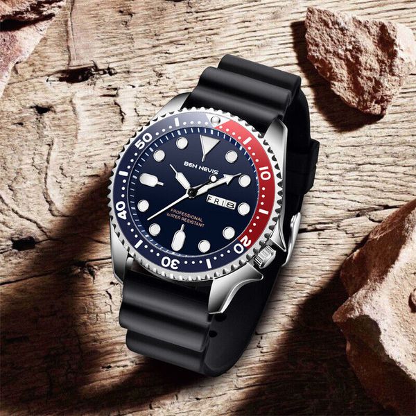 TOPHILL Orologio Da Uomo Analogico Quarzo - Impermeabile 3ATM, Quadrante Grande 43mm Con Datario, Cinturino In Pelle Morbida (Nero/Marrone), Regalo Elegante - 3