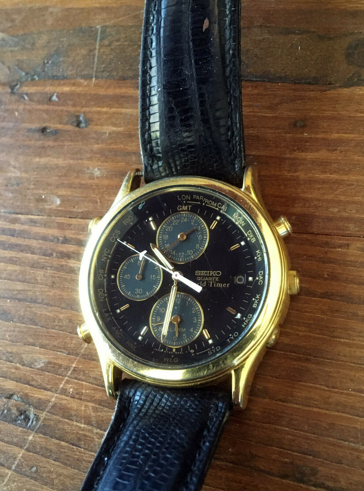 Montre Vintage Seiko Age Of Discovery 5T52-7A19 World Time Alarm - Occasion En Super état