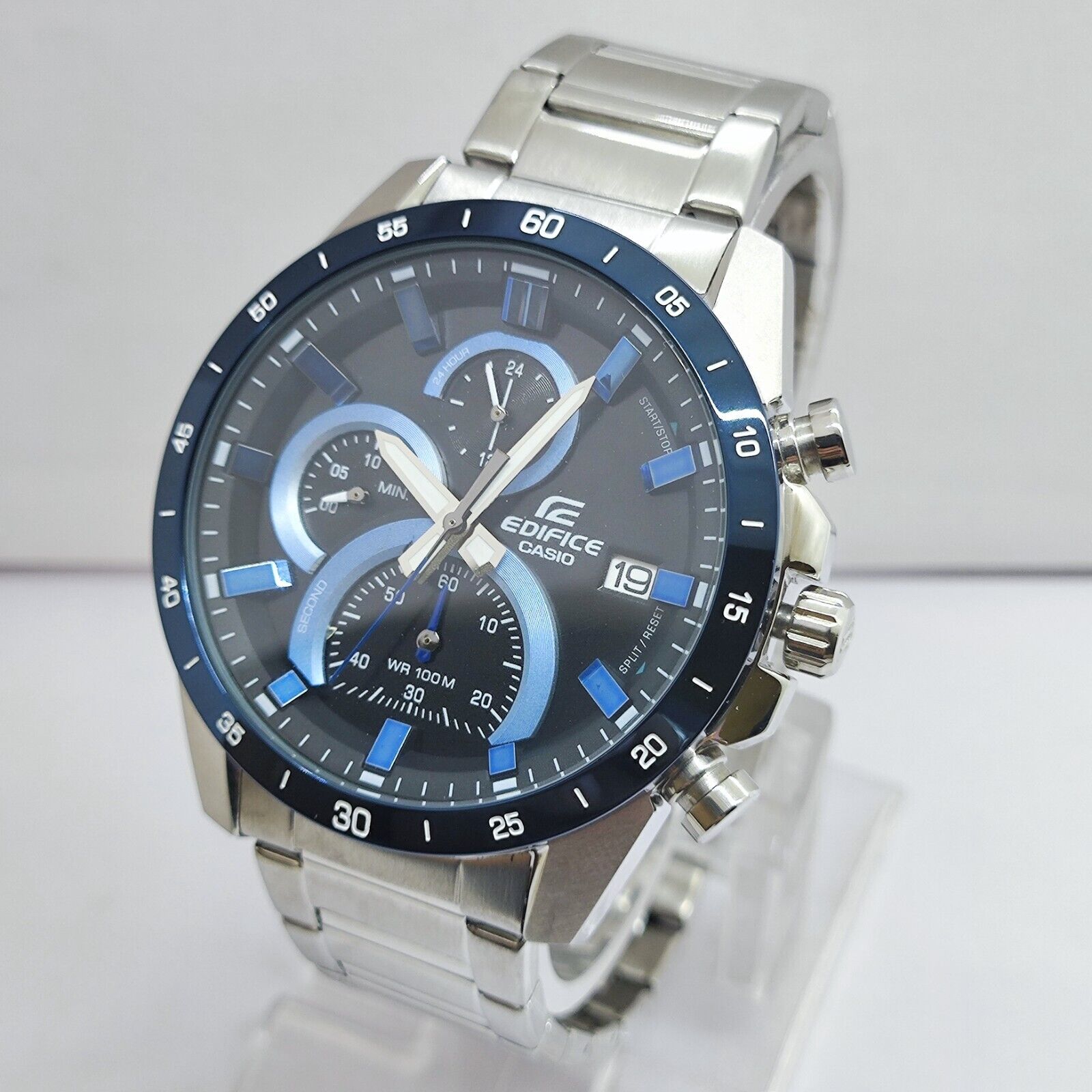 Casio Edifice EFR-571-DW Chronograph Blue & Black Dial Stainless