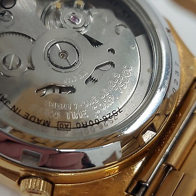 Seiko 5 Watch Gents 7S26-00R0 Automatic Gold Tone Bracelet 