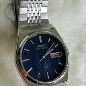 Seiko 5856 7040. King Quartz. Blue dial. May 1978. | WatchCharts