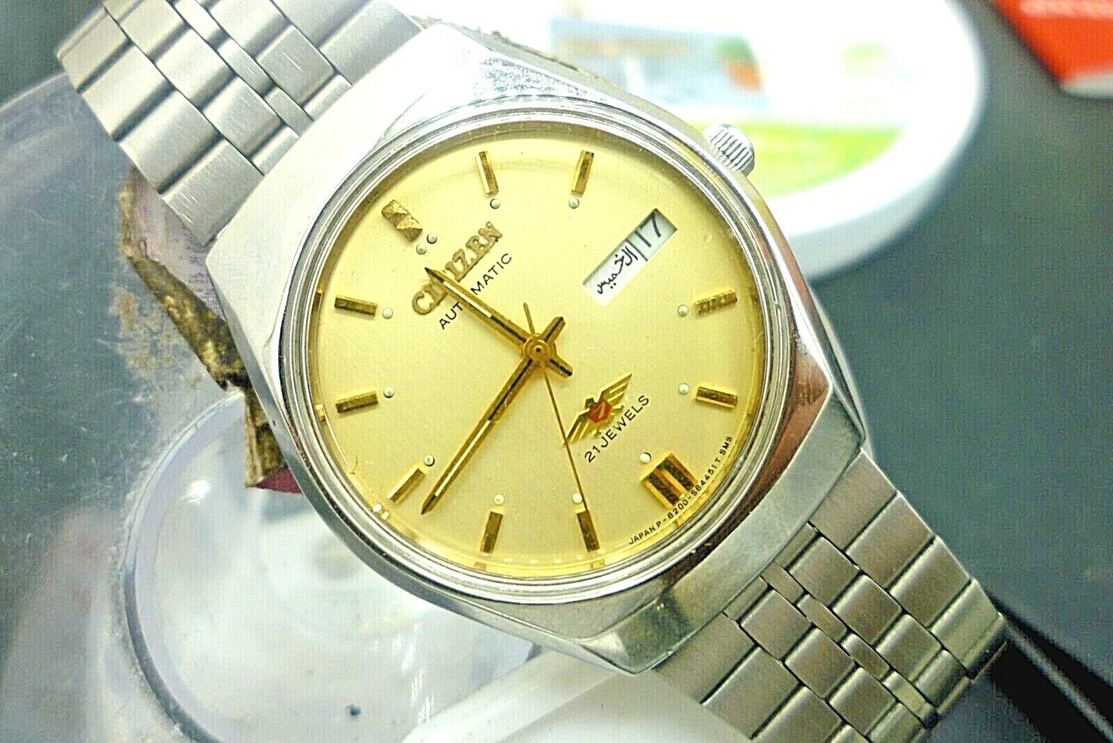Mens 34mm CITIZEN EAGLE 7 21j Automatic 4-823729 SS 7