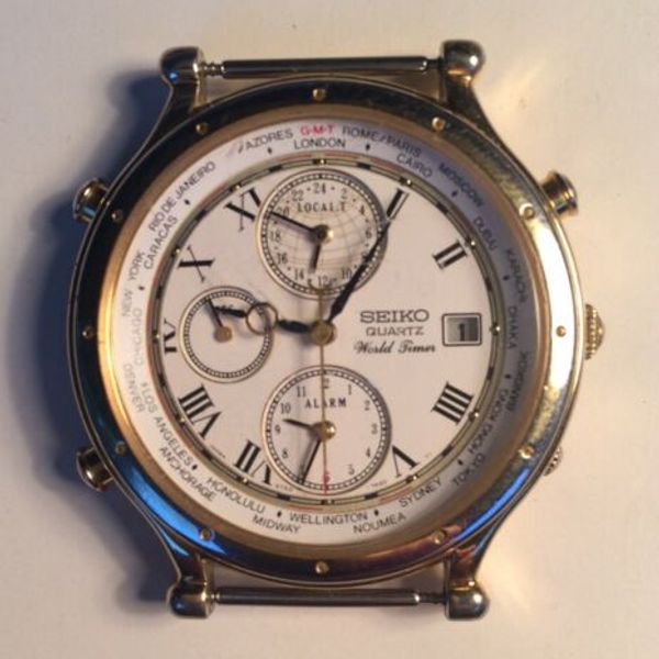 Seiko Quartz World Timer 5T527A10 With Date Four Dials WatchCharts