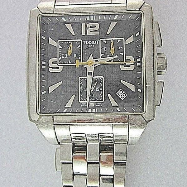 MENS TISSOT QUADRATO STAINLESS STEEL CHRONOGRAPH WATCH MODEL T005.517A ...