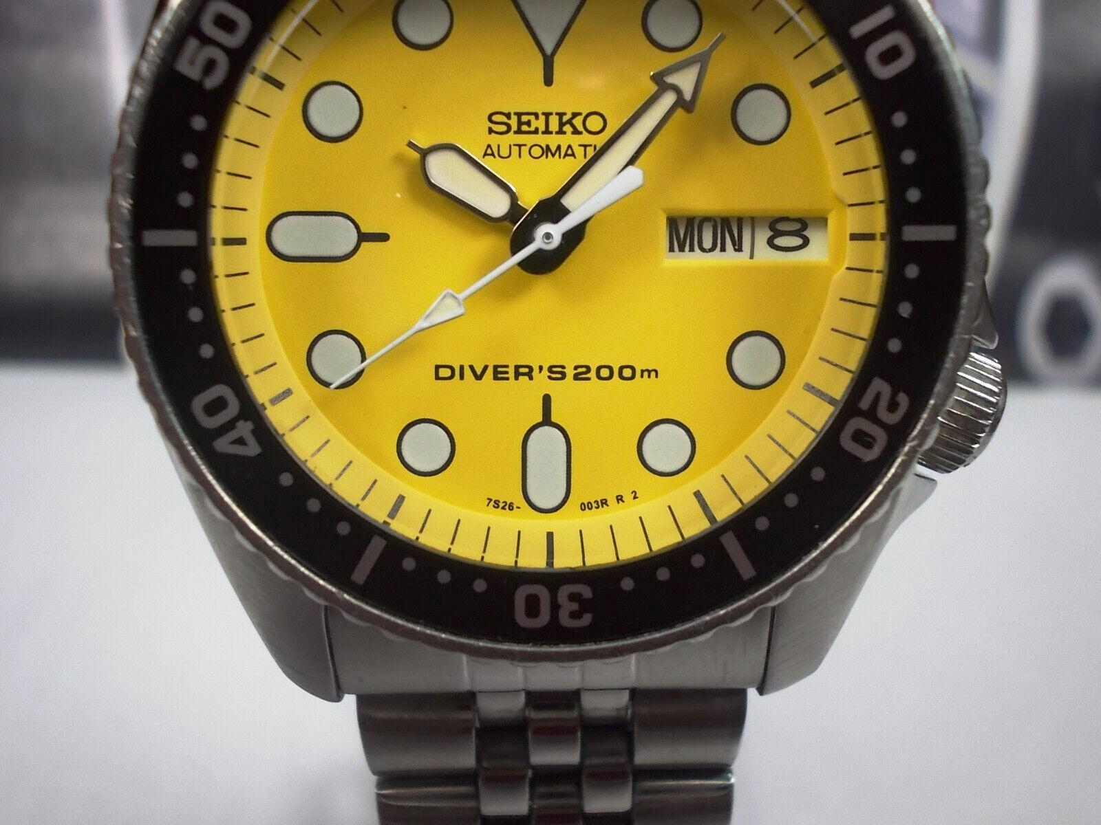 SEIKO SCUBA DIVERS SKX013 AUTO MIDSIZE WATCH 7S26-0030 'YELLOW