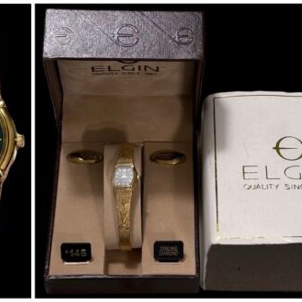 Elgin Women EK150-007 Dress Diamond Rose Engraved Gold Tone Quartz Watch Elgin | Jewelry | Womens Classic Elgin Ek5007 Quartz Watch  main image 3