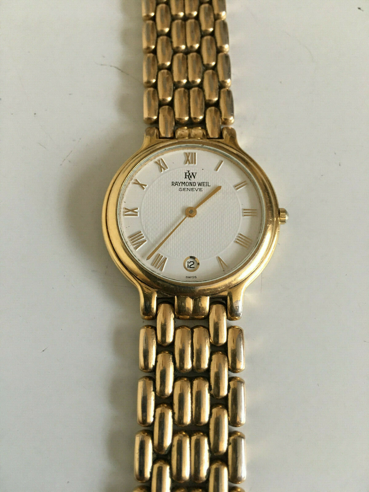 Raymond Weil Geneve 9146 Watch Running 18k Gold Plated 32mm