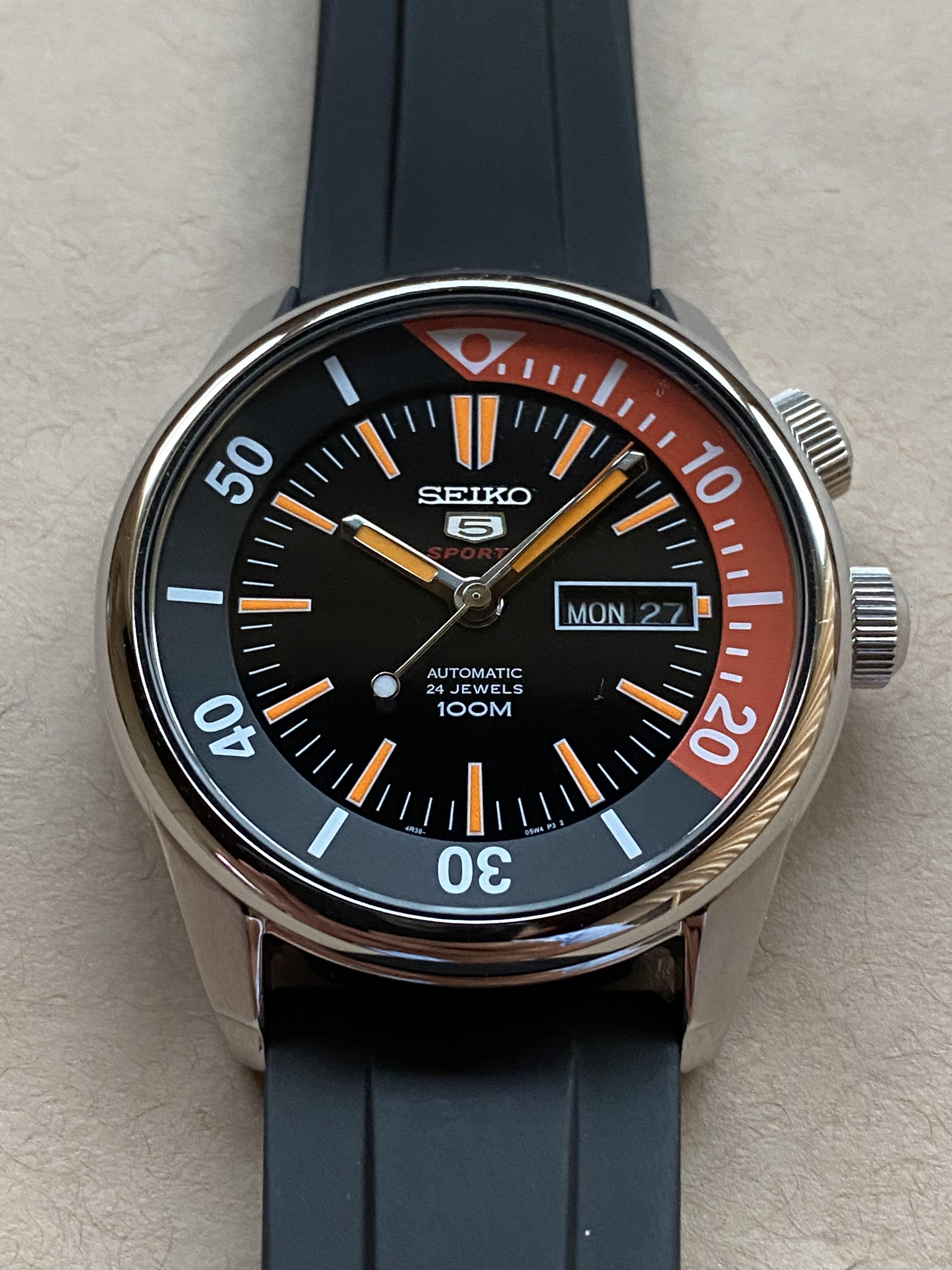 seiko series 5 automatic black dial mens watch srpb31