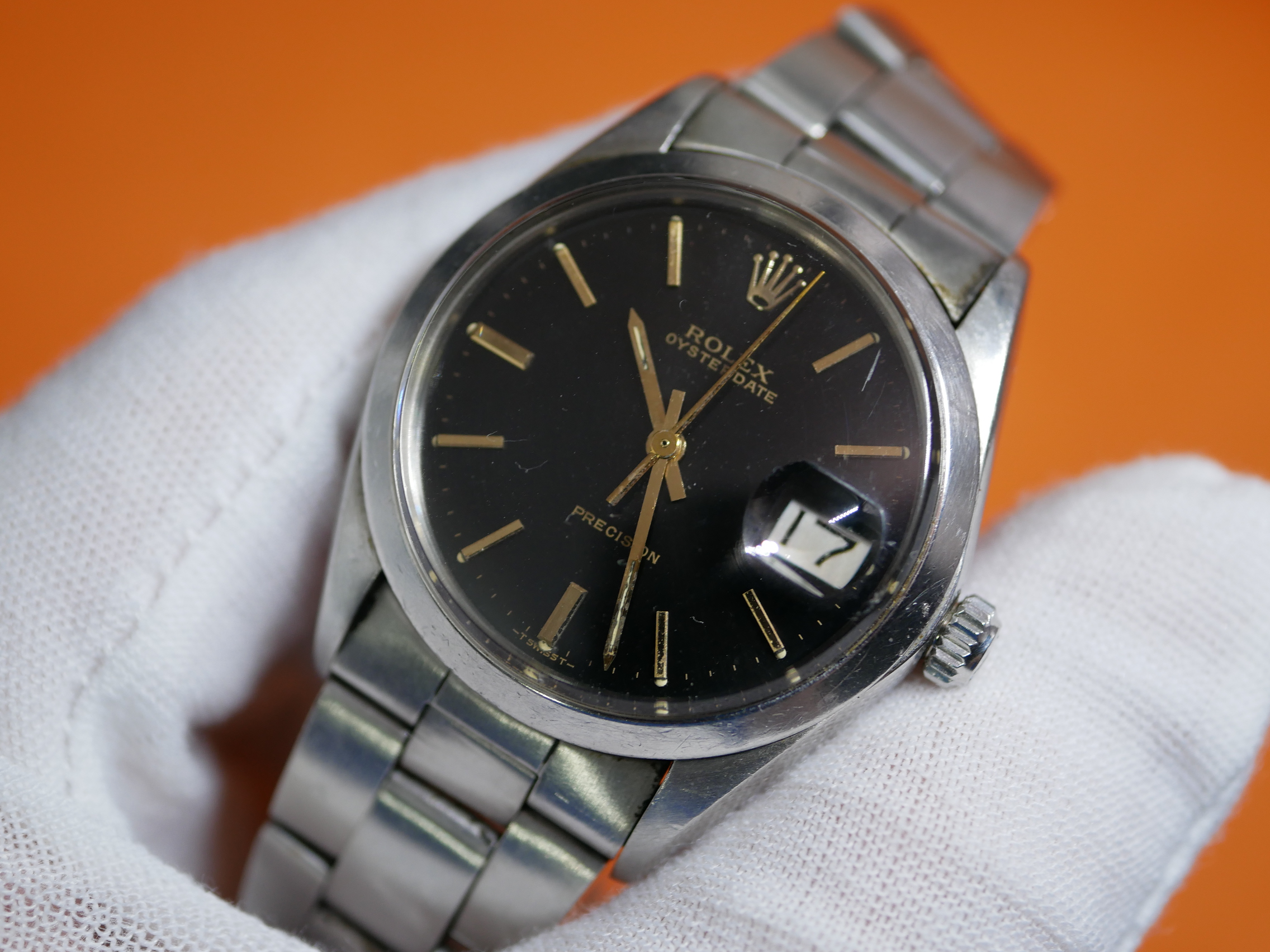 WTS] Rolex Oysterdate Manual Wind Black Gilt Dial 6694 for $1999. Movement  Serviced. | WatchCharts Marketplace