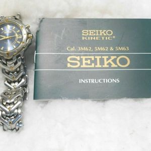 Seiko Indicator Kinetic Automatic 5M62-0D10 Mens 100M Blue Dial Watch |  WatchCharts
