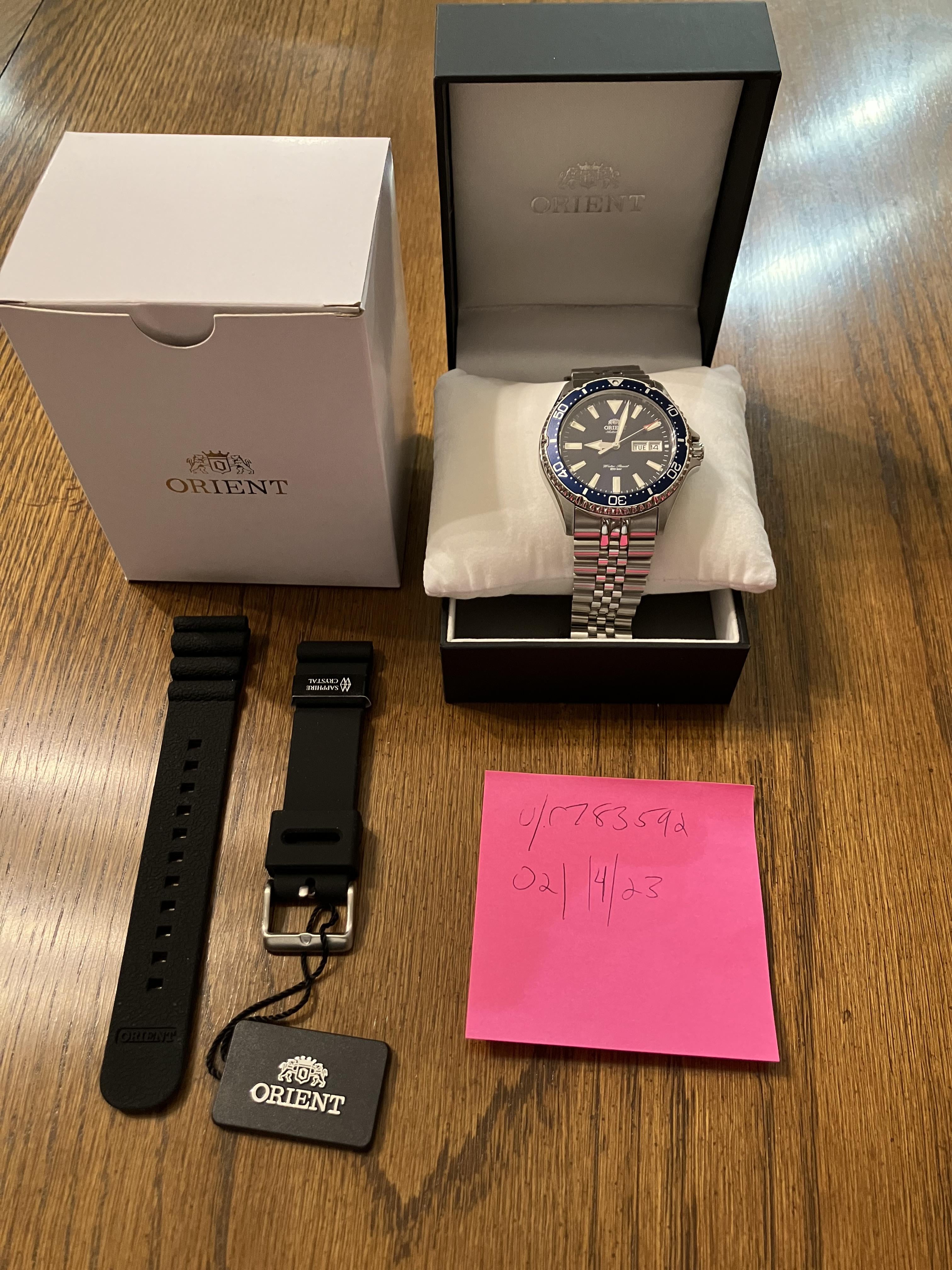 WTS] Orient Kamasu automatic diver blue dial full kit + Strapcode