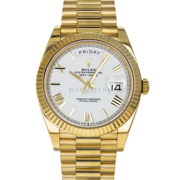 FS- Rolex 228238 Day Date 40 White Roman 2019 Box Papers | WatchCharts