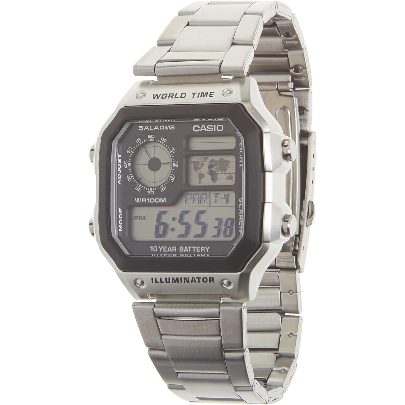 Casio Men's AE1200WH-1A Black Analog Digital Multi-Function Watch