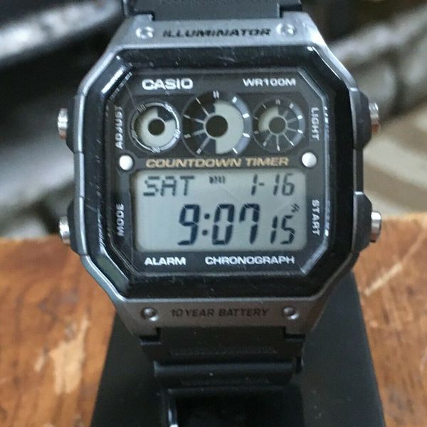 Casio AE1300WH Module 3426 Countdown Timer Chronograph World Time 5 ...