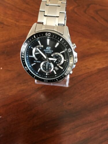 Casio Edifice Chronograph Watch Black Dial Steel Strap 5490 EFR 552 DY (T4)  | WatchCharts