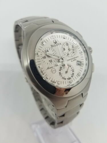 bulova chronograph alarm marine star 100m