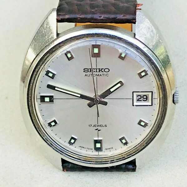 Vintage Seiko 7005-8032 Date Men's SS Automatic Watch | WatchCharts