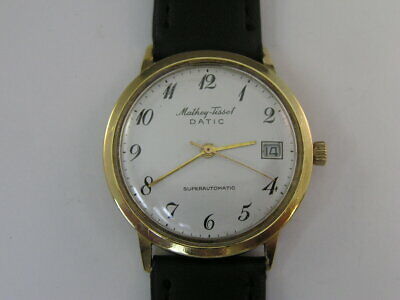 Vintage Rare Mathey Tissot Datic Watch 18k Solid Gold