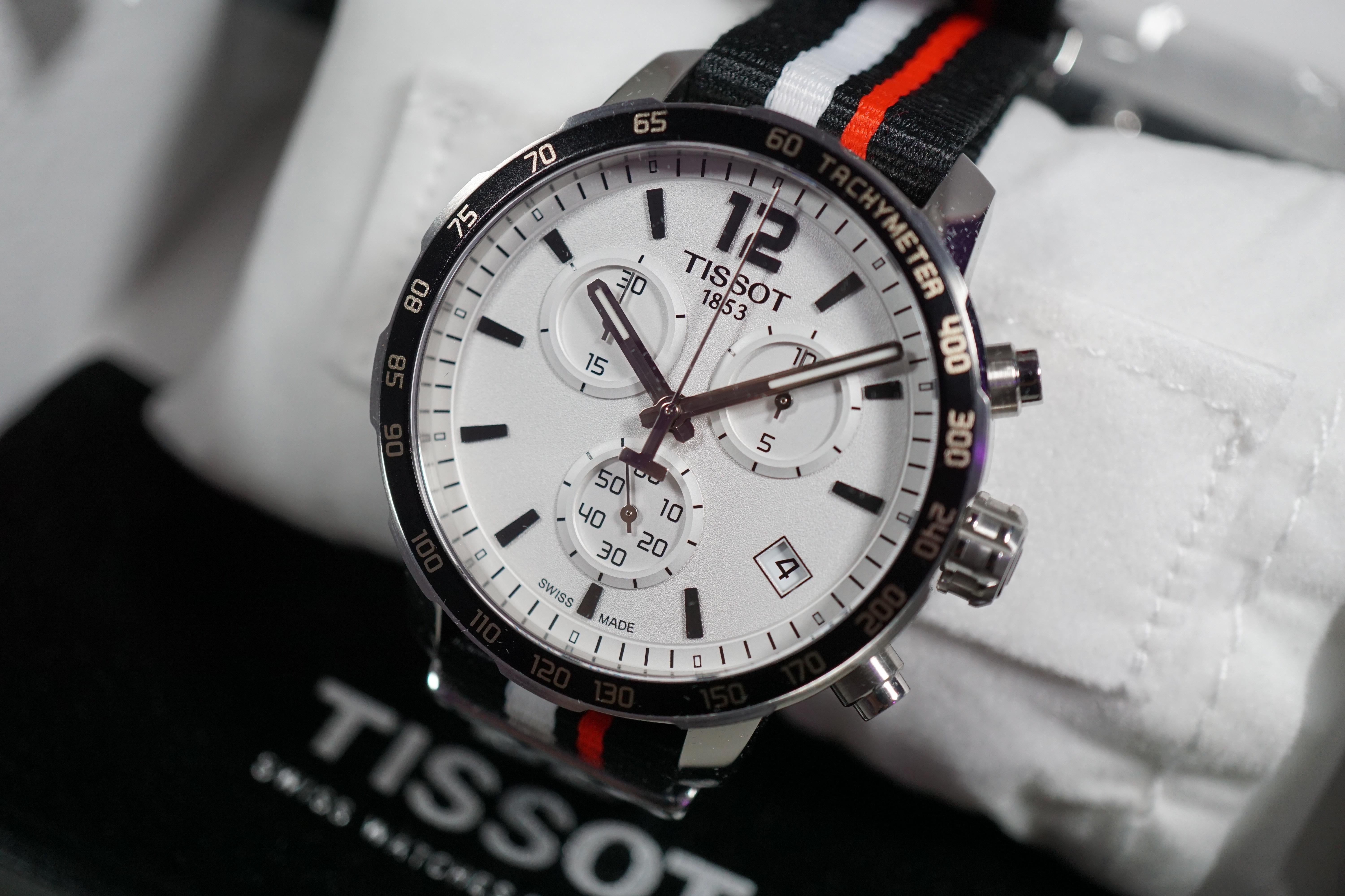 WTS Tissot T095417A Quickster White Chronograph Quartz 250