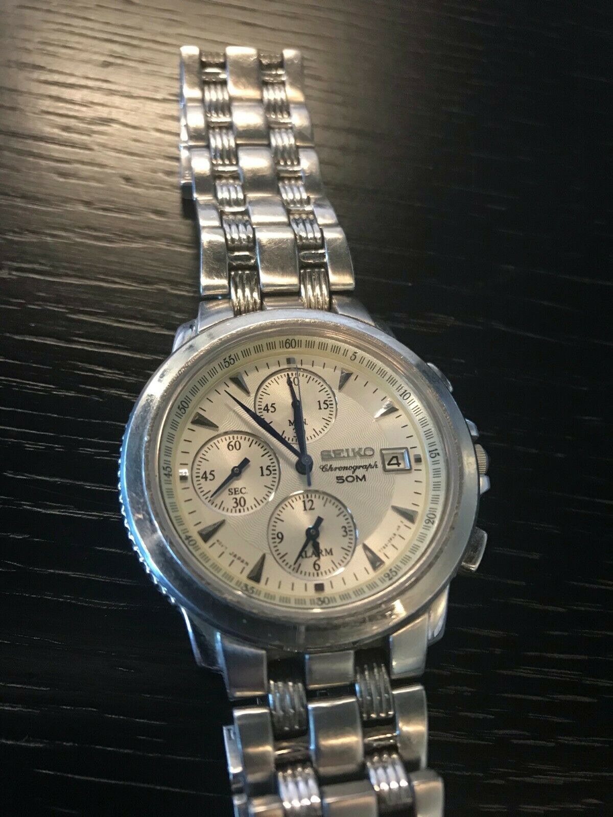 seiko men's le grand sport solar alarm chronograph watch