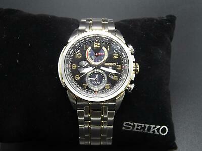 Seiko men's solar chronograph prospex world time stainless steel bracelet 2025 watch 42mm ssc508