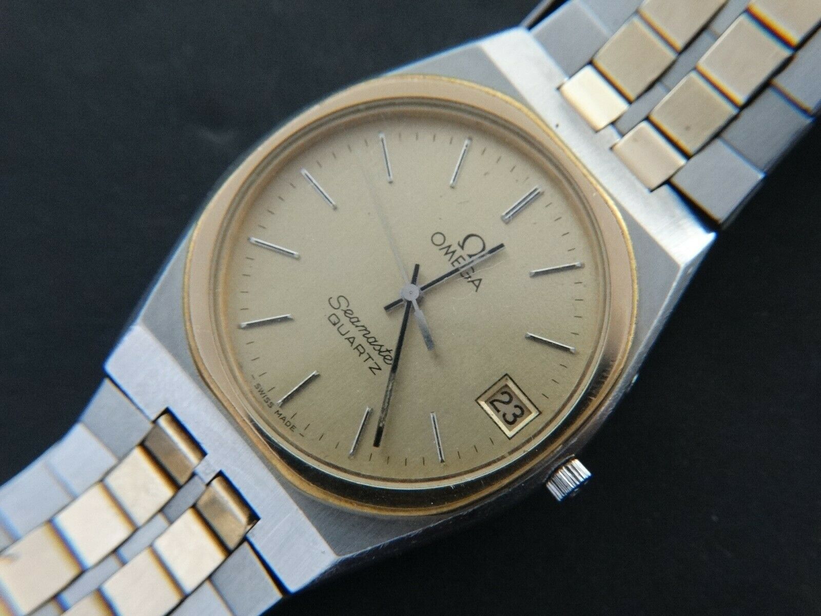 VTGE OMEGA SEAMASTER QUARTZ 196.0225, CAL:1332 TWO TONE MEN WATCH