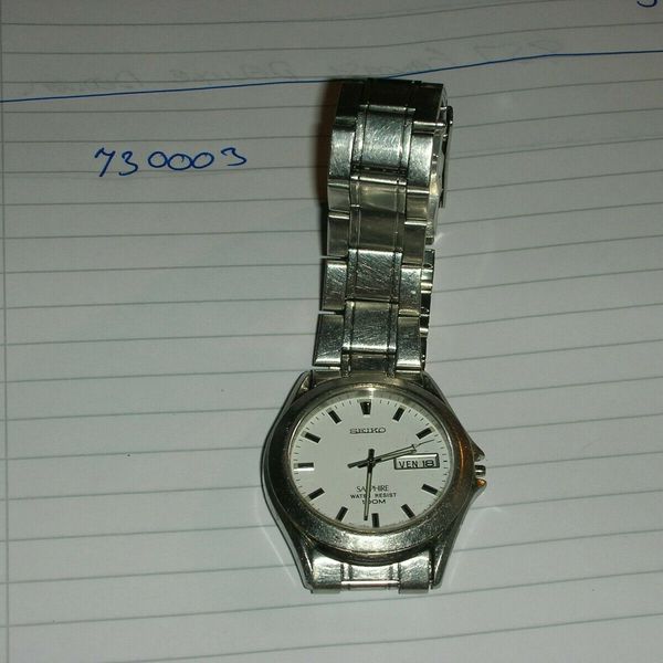 VINTAGE SEIKO V743-8850 No 730003 SAPPHIRE CRYSTAL STAINLESS STEEL