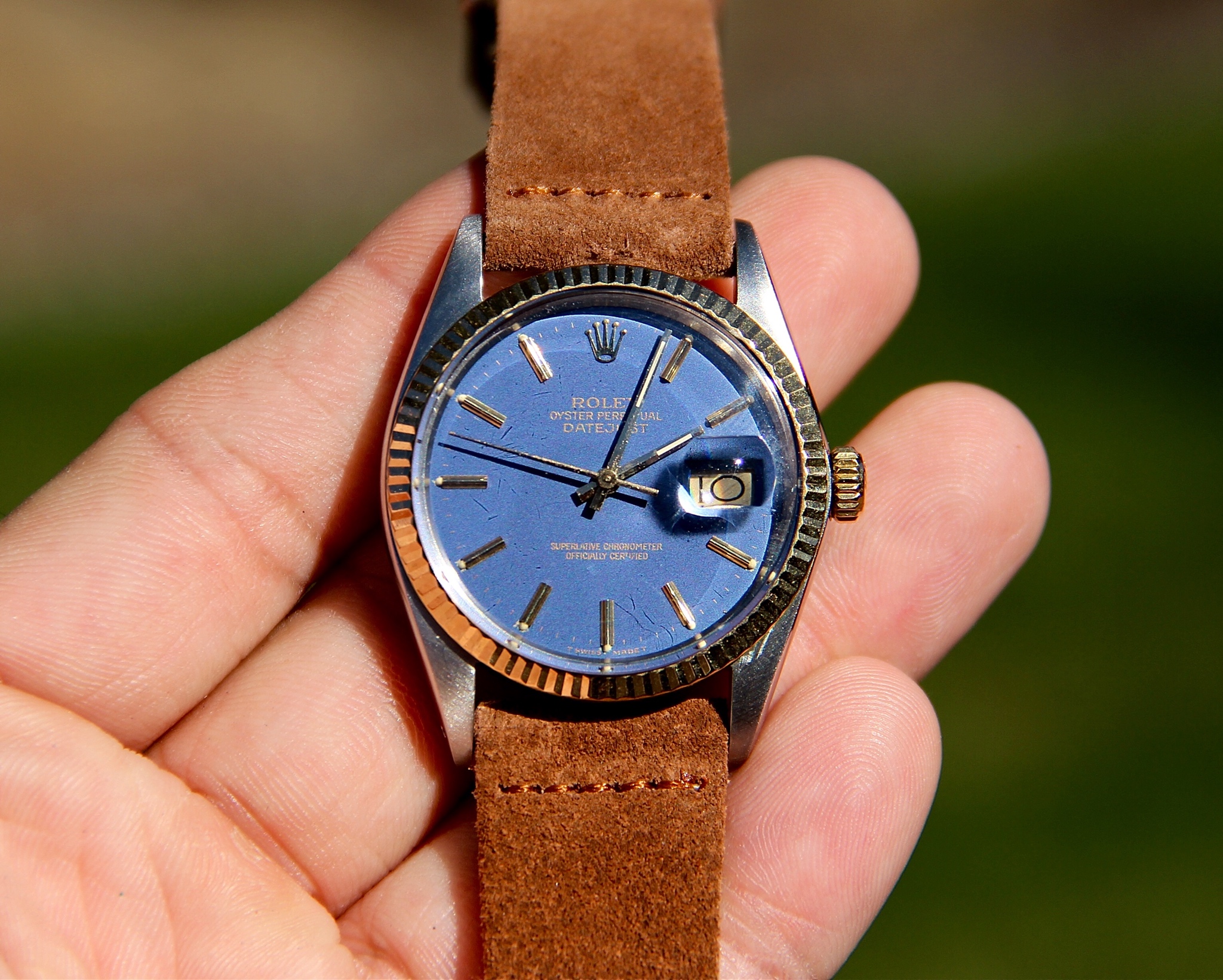 vintage datejust blue dial