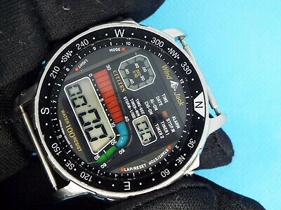 RARE VINTAGE DIGITAL WATCH CITIZEN WIND JACK D060-086775 LCD LIGHT ALARM  TIMER | WatchCharts Marketplace