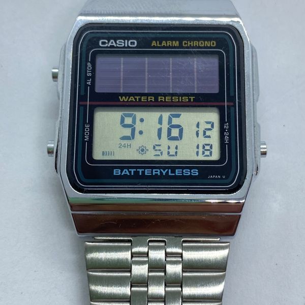 Rare Vintage CASIO Solar AL-180 LCD Quartz Digital Bracelet Strap Watch ...
