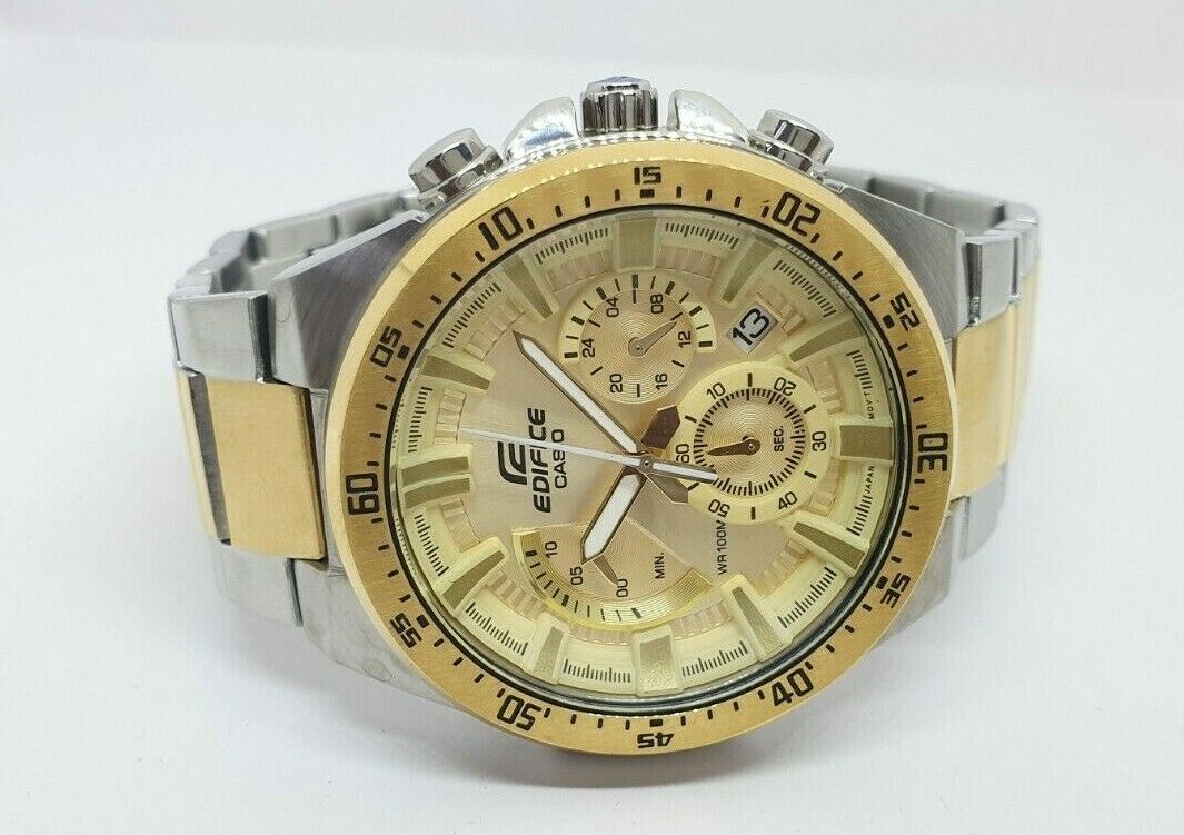 VINTAGE Used Men s CASIO EDIFICE EFR 563 Steel Gold Plated Date JAPAN Quartz WatchCharts Marketplace