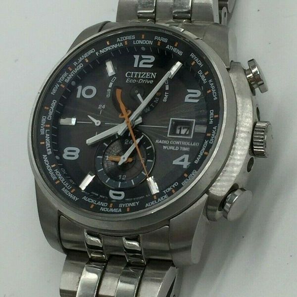 CITIZEN ECODRIVE RADIOCONTROLLED WORLD TIME PERPETUAL CALENDAR WATCH