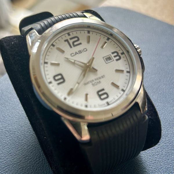Casio MTP-1314PL-7AVEF - Orologio Uomo Classico Al Quarzo, Cinturino In Pelle, Quadrante Bianco