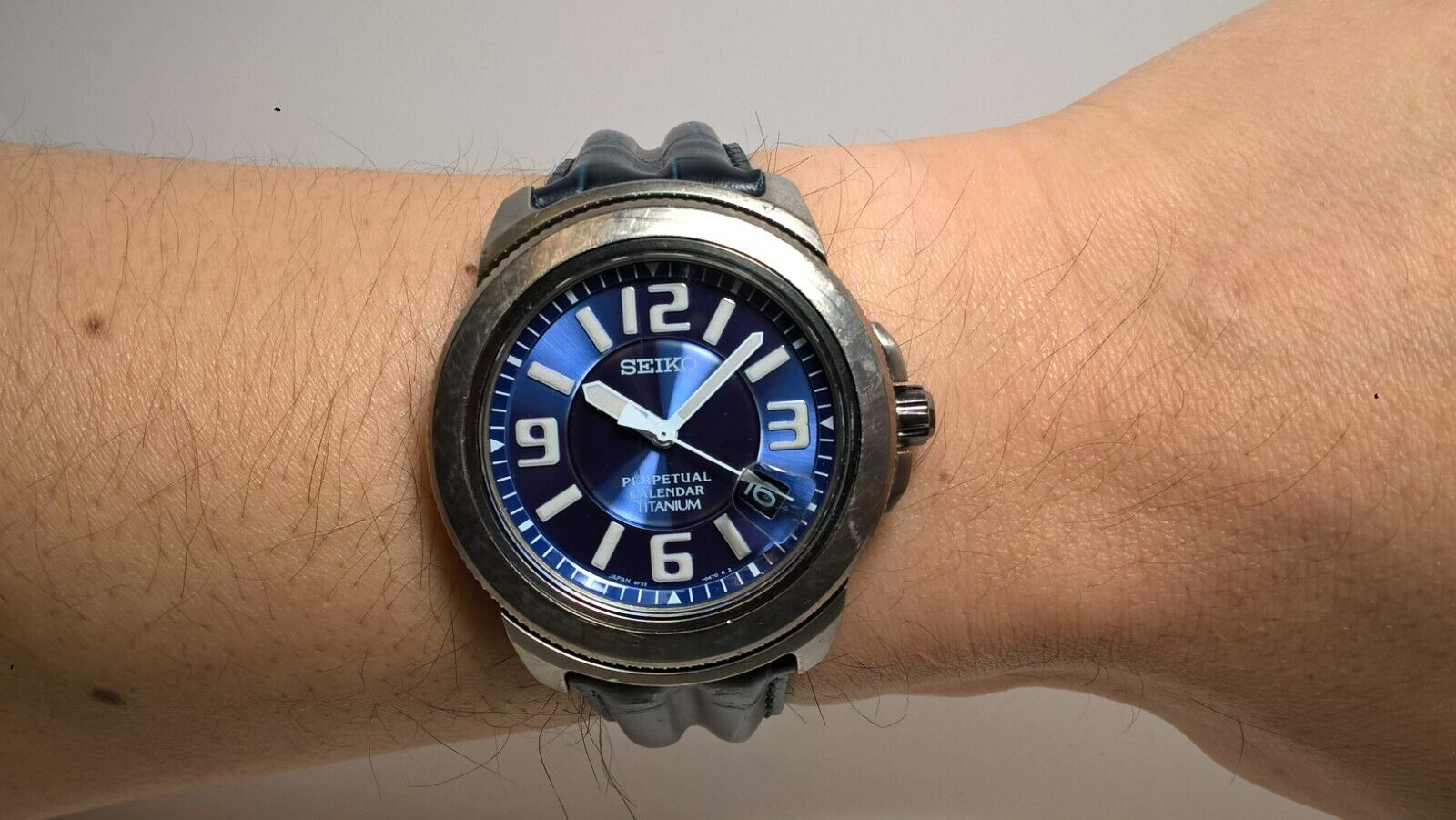 Rare Blue Seiko Prospex Landrek Titanium SBCM015 8F32-0350