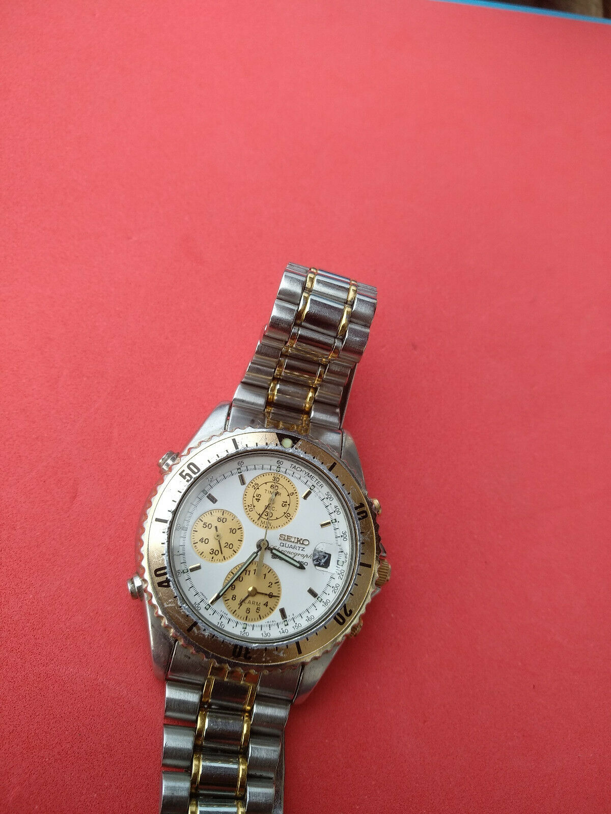 SEIKO　SPORTS 150　希少7T42-6A5A SEIKO 7T42-6A5A SPORTS 150 Alarm Chronograph Timer Quartz Watch