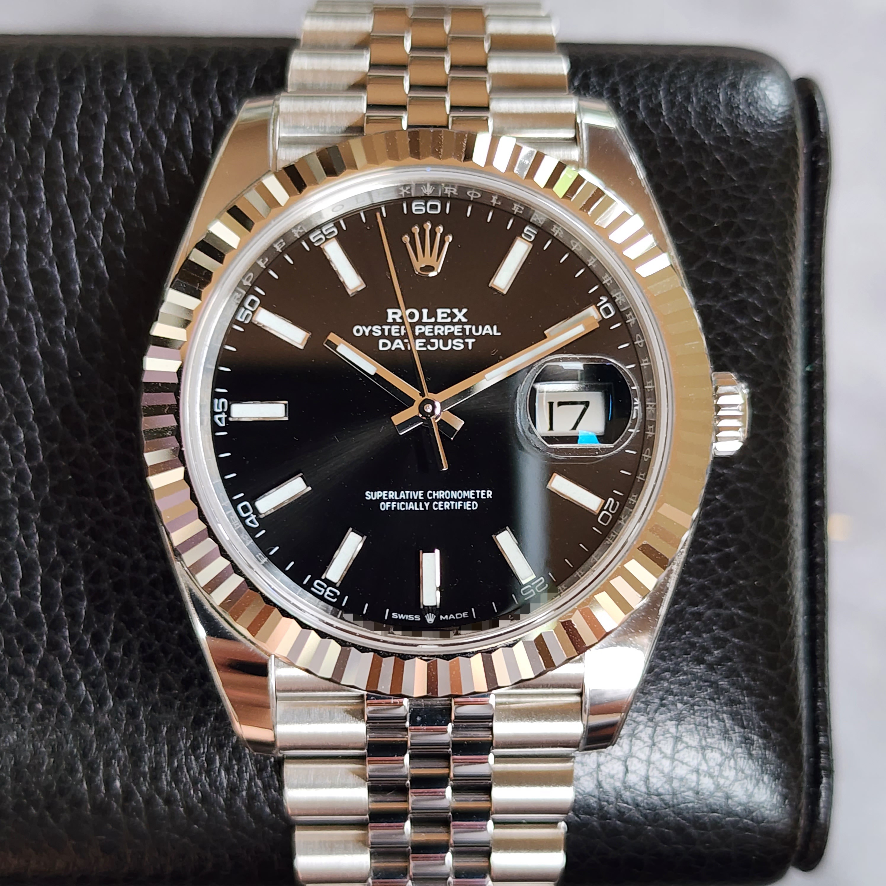 WTS WTT 2023 ROLEX DATEJUST 41 BLACK INDEX JUBILEE 18K B P