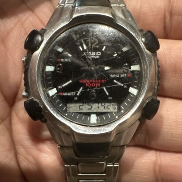 *Working* Casio Edifice Efa-101 Alarm Time Digital Wrist Watch Quartz ...