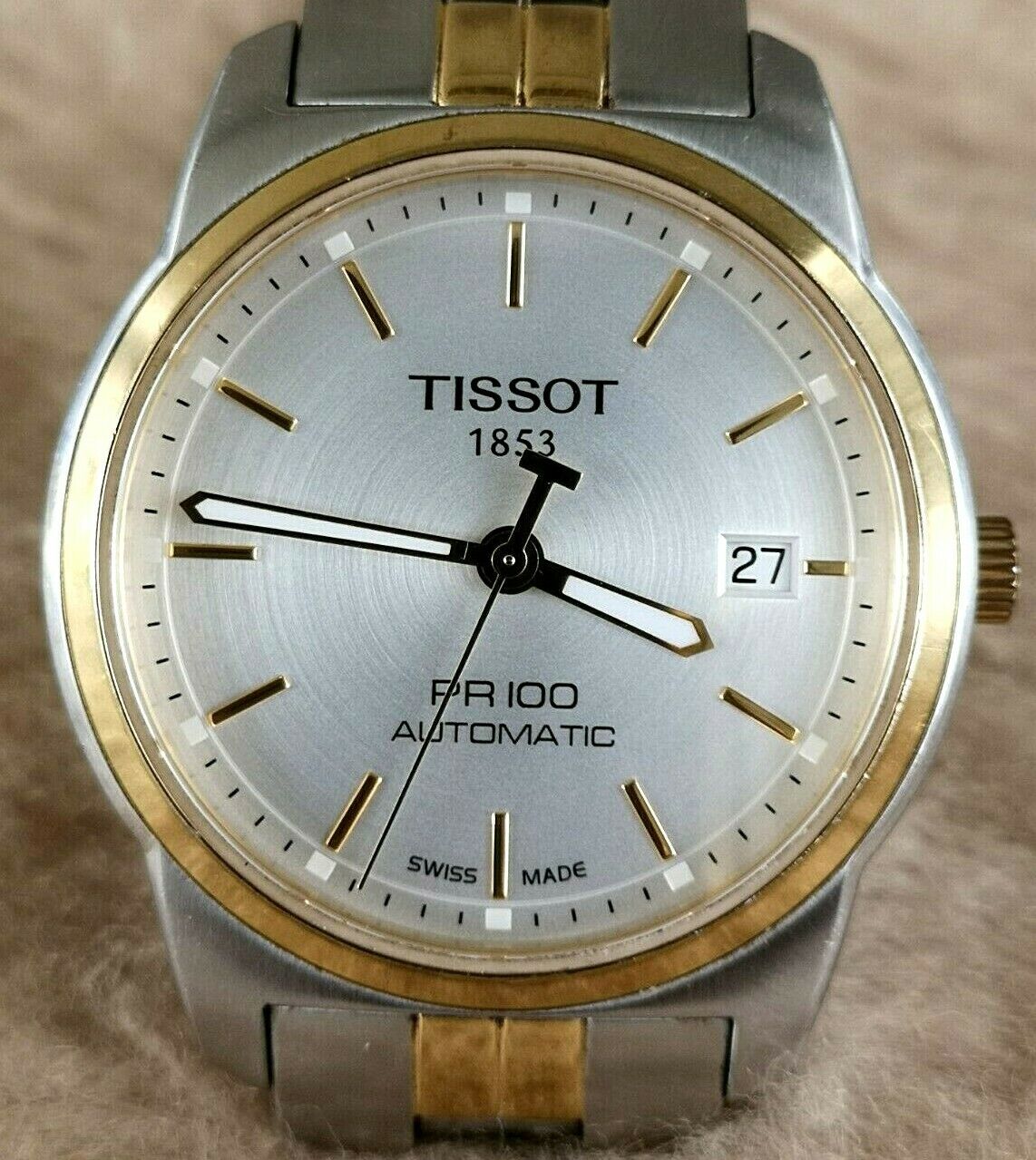 TISSOT PR100 AUTOMATIC T049407A GOLD Plaque Stainless Steel 38mm